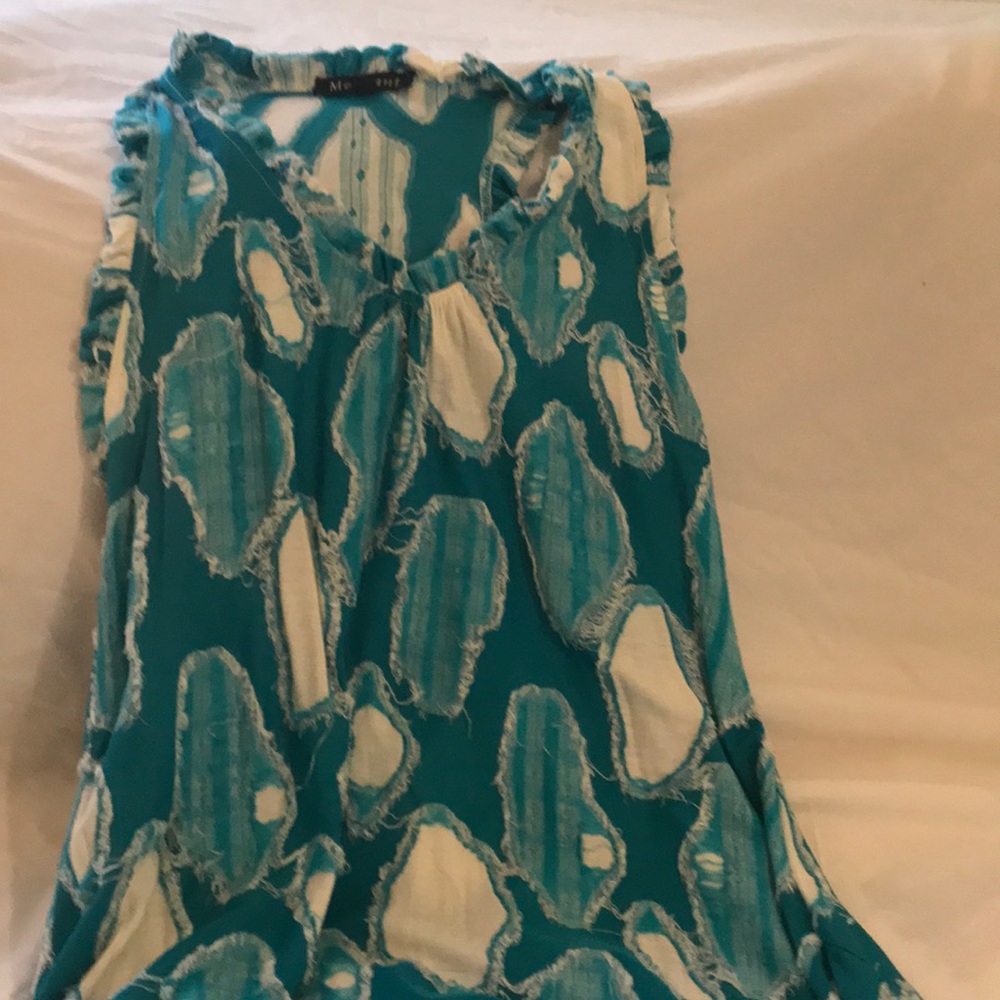 Turquoise and cream Shirt